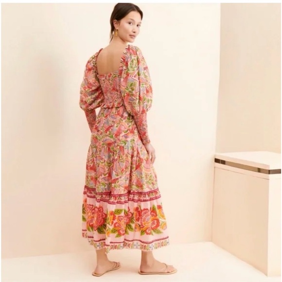 Farm Rio macaw flight smocked top maxi dress - Picture 4 of 5